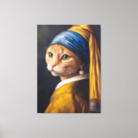 Cat with a Pearl Earring | Funny Vermeer Parody