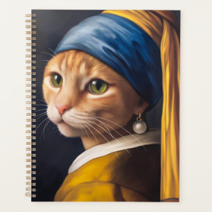 Cat with a Pearl Earring   Funny Vermeer Parody Planner