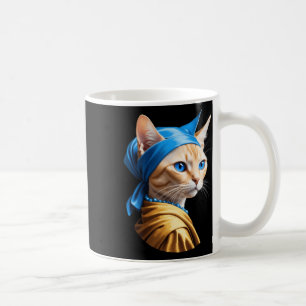 Cat With A Pearl Earring In Clical Portrait Style Coffee Mug