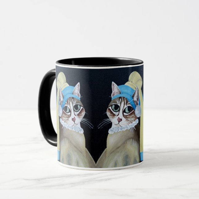 Cat With A Pearl Earring Mug (Front Left)