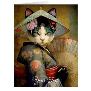 Cat with an umbrella.