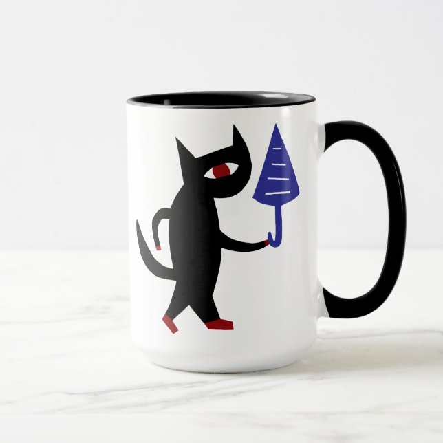 Cat With An Umbrella Mug (Right)