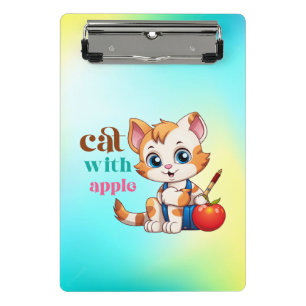 Cat With Apple-85242 Mini Clipboard