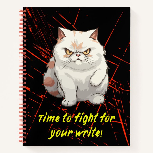 Cat with Attitude Pun Fun journal notebook (Front)