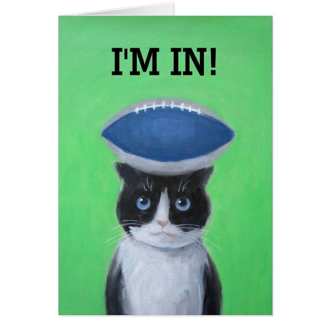 Cat with Ball Greeting Card (Front)