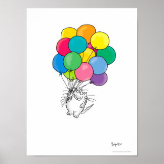CAT WITH BALLOONS poster by Sandra Boynton