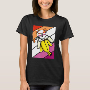 Cat With Banana Pride Lesbian Flag LGBTQ Proud All T-Shirt