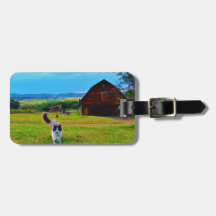 Cat with Barns Luggage Tag