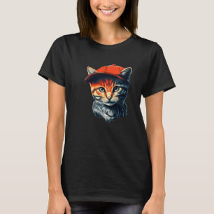 Cat with Beanie T-Shirt