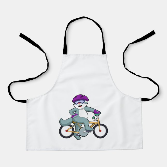 Cat with Bicycle Apron (Front)