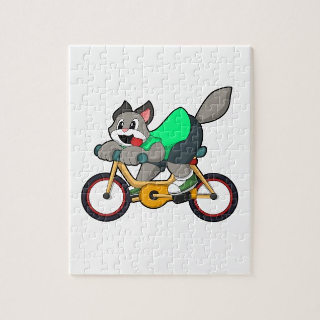 Cat with Bicycle Jigsaw Puzzle (Vertical)