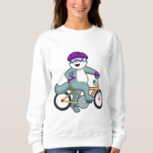 Cat with Bicycle Sweatshirt (Front)
