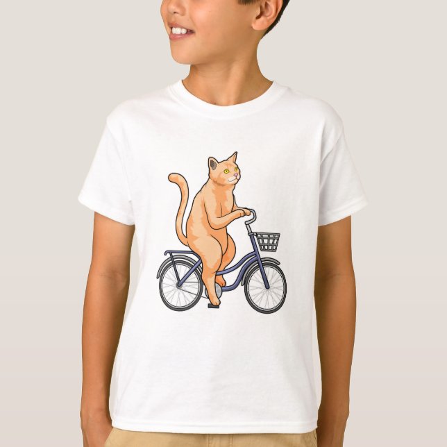 Cat with Bicycle T-Shirt (Front)