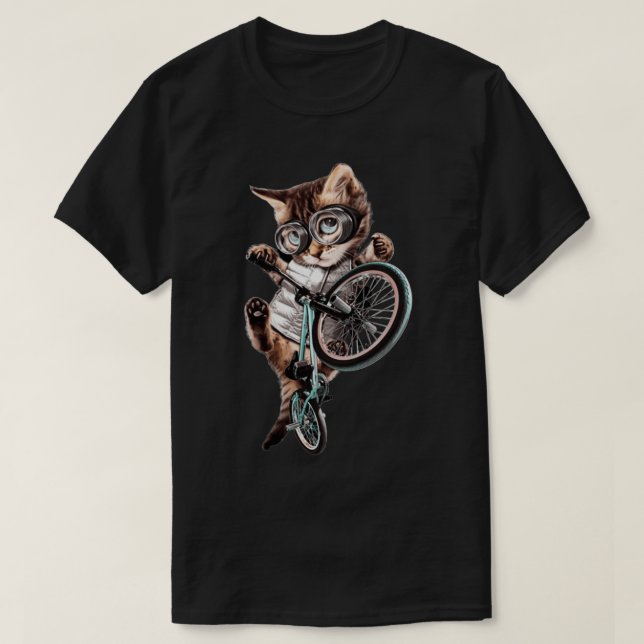Cat with bicycle T-Shirt (Design Front)
