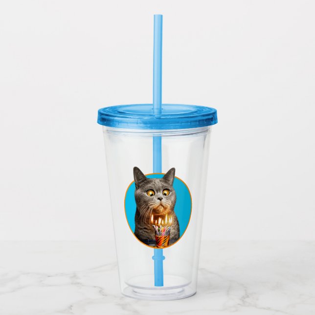Cat With Birthday Shot Glass (Front)