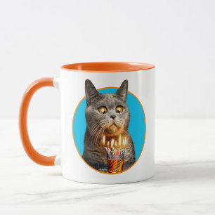 Cat With Birthday Shot Glass Mug