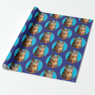 Cat With Birthday Shot Glass Wrapping Paper