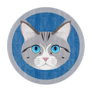 Cat With Blue Eyes Cutting Board