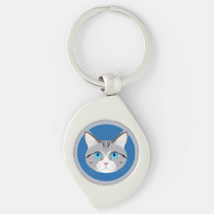 Cat With Blue Eyes Keychain