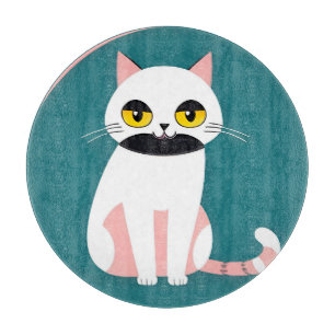 Cat With Bold Colours and a Cheerful Expression Cutting Board