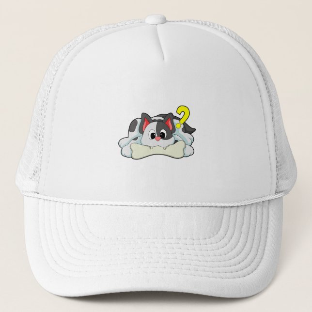 Cat with Bone Trucker Hat (Front)