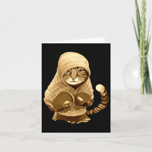 Cat With Boxing Gloves Card