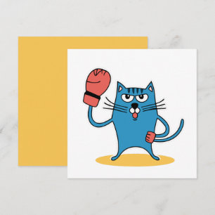 Cat with Boxing Gloves Holiday Card