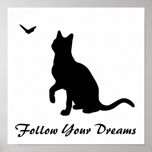 Cat with Butterfly Poster (Front)