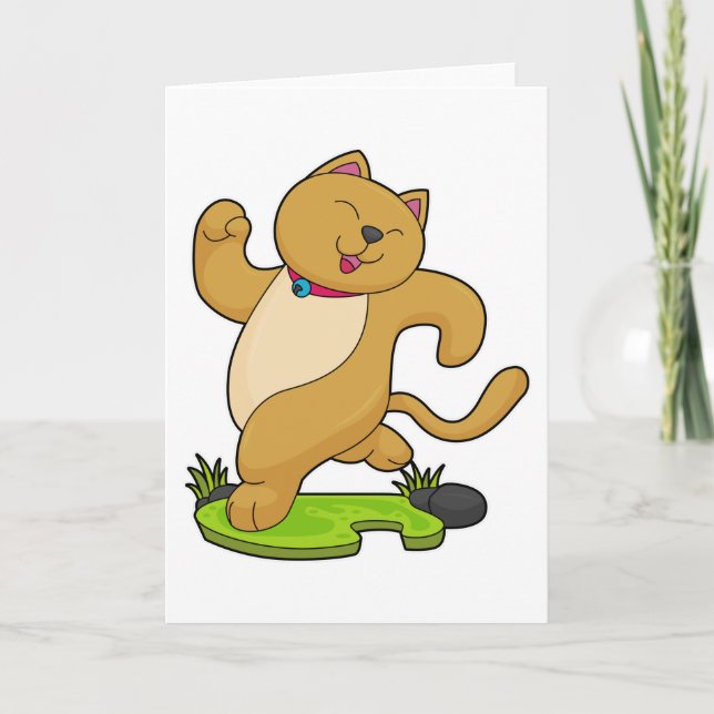 Cat with Choker at Running Card (Front)