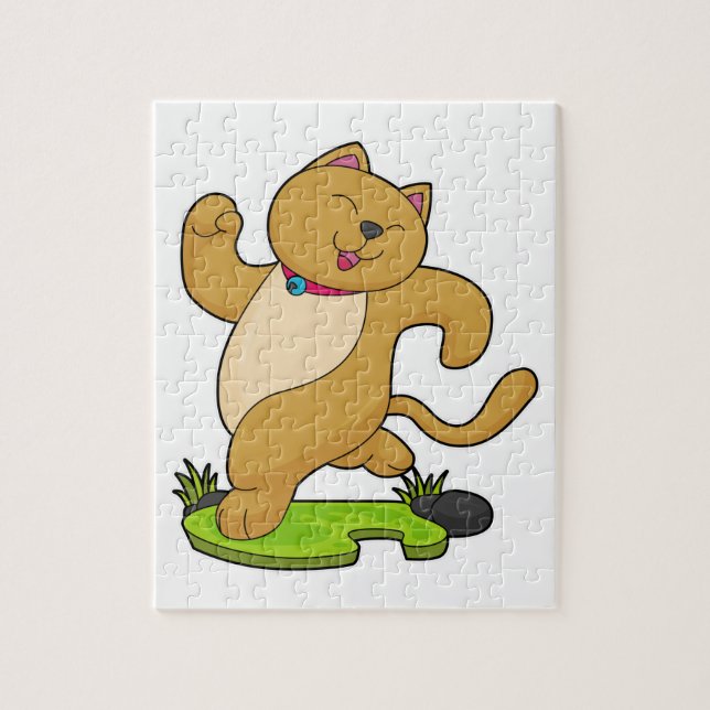 Cat with Choker at Running Jigsaw Puzzle (Vertical)