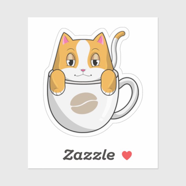 Cat with Coffee Cup (Sheet)