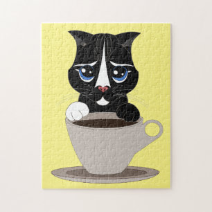 CAT WITH COFFEE CUP PUZZLE