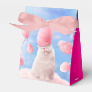 Cat With Cotton Candy Hair Favor Box
