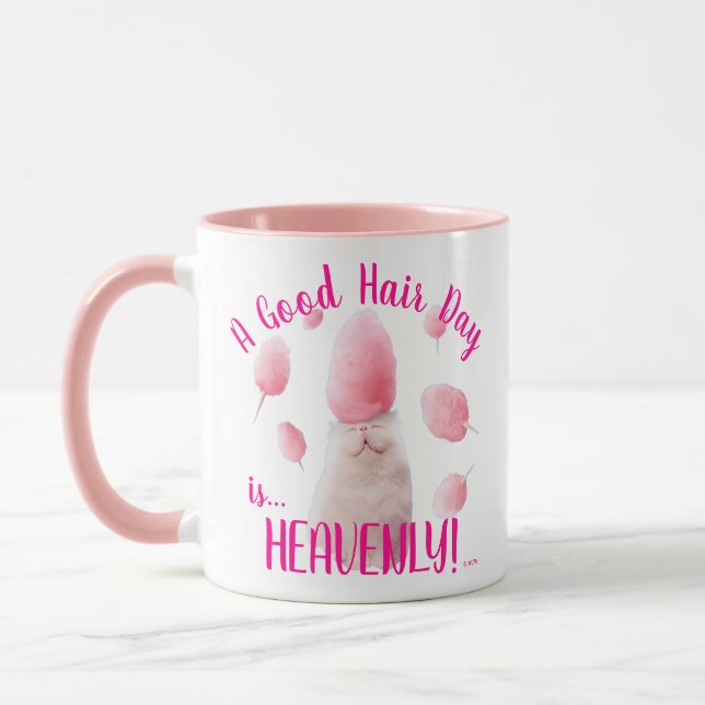 Cat With Cotton Candy Hair Mug (Left)