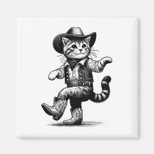 Cat With Cowboy Hat And Boots Cowgirl Western Coun Magnet