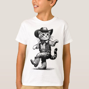 Cat With Cowboy Hat And Boots Cowgirl Western Coun T-Shirt