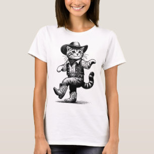 Cat With Cowboy Hat And Boots Cowgirl Western Coun T-Shirt
