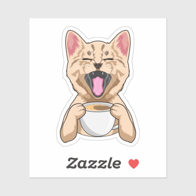 Cat with cup of coffee (Sheet)