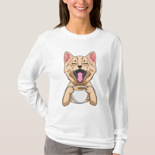 Cat with cup of coffee T-Shirt