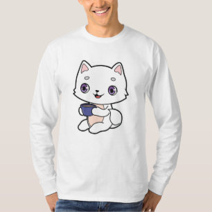 Cat with Cup of Coffee T-Shirt