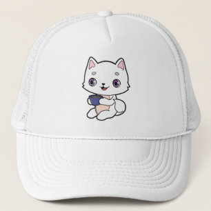 Cat with Cup of Coffee Trucker Hat