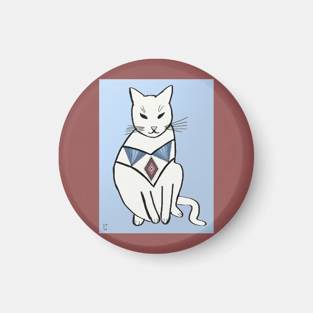Cat with Diamond Collar Magnet (Front)