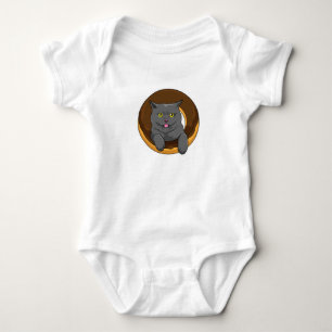 Cat with Donut Baby Bodysuit