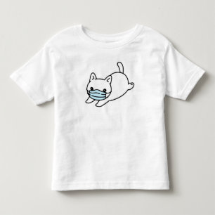 CAT WITH FACE MASK COTTON TODDLER T-Shirt