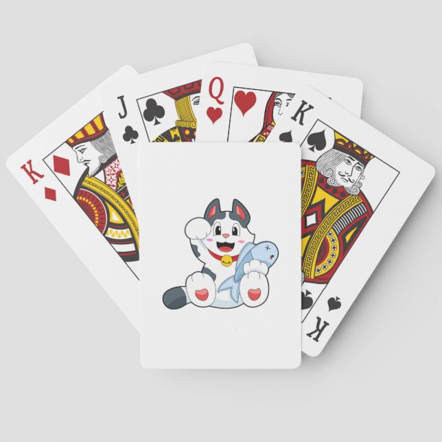 Cat with Fish Playing Cards (Back)