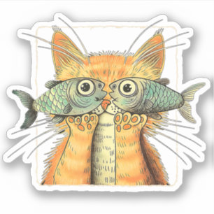 Cat with Fisheyes Kitten Funny Cat Parody