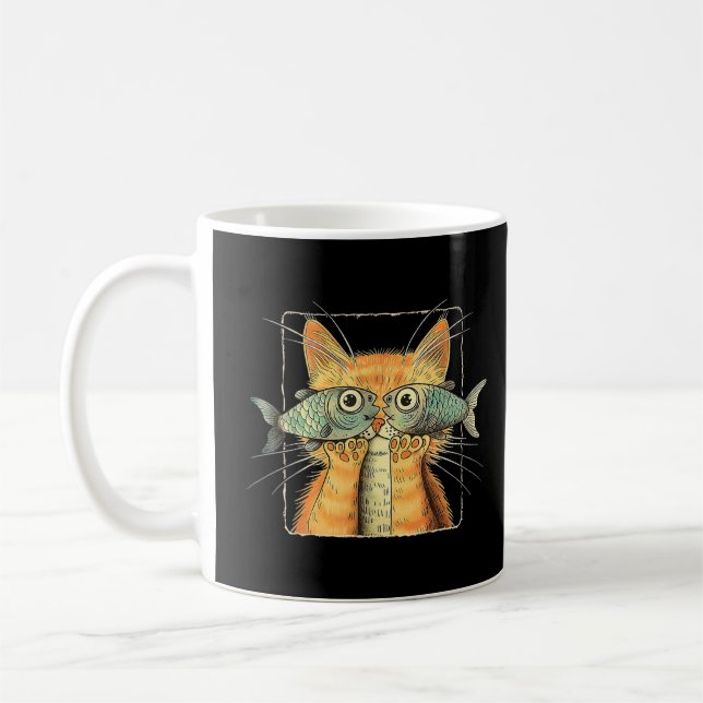 Cat with Fisheyes Kitten Funny Cat Parody Coffee Mug (Left)