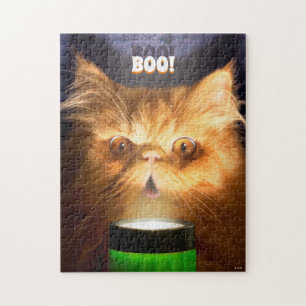 Cat With Flashlight Jigsaw Puzzle