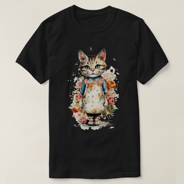 Cat with flower 3 T-Shirt (Design Front)