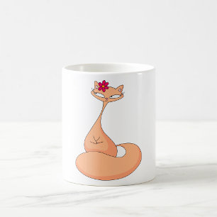 Cat with Flower Cute Kawaii Kitty Coffee Mug